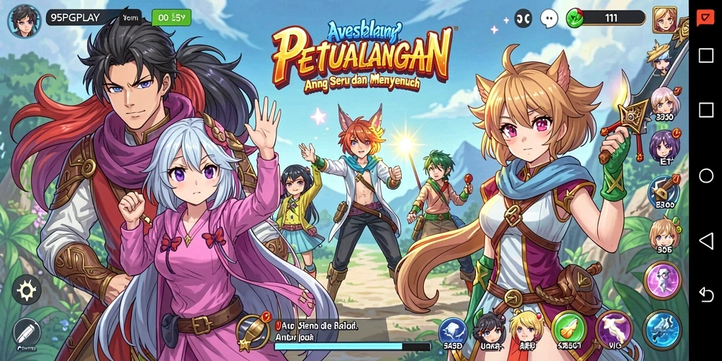 Tampilan dinamis gameplay Anime yang menarik dan penuh aksi.