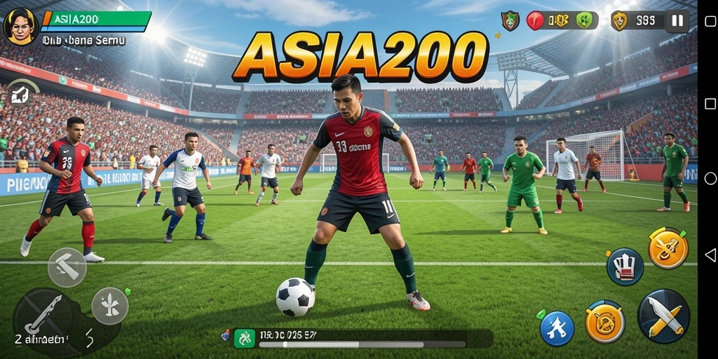 Tangkapan layar ASIA200 menunjukkan aksi seru dalam permainan olahraga.