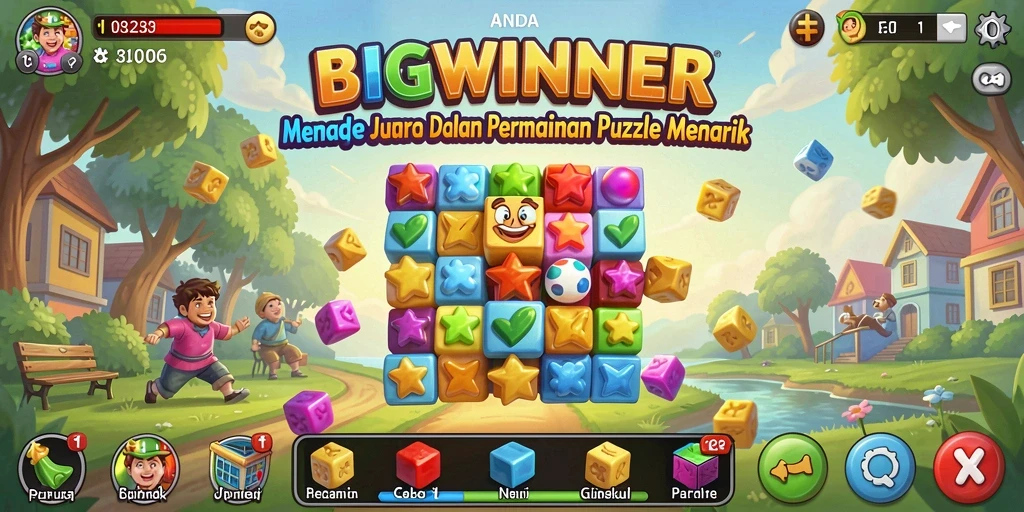 Tampilan gameplay menarik dari BIGWINNER dalam mode Puzzle.