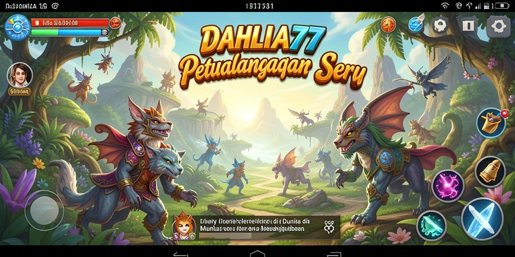 Screenshot gameplay DAHLIA77 dengan lingkungan yang menakjubkan.