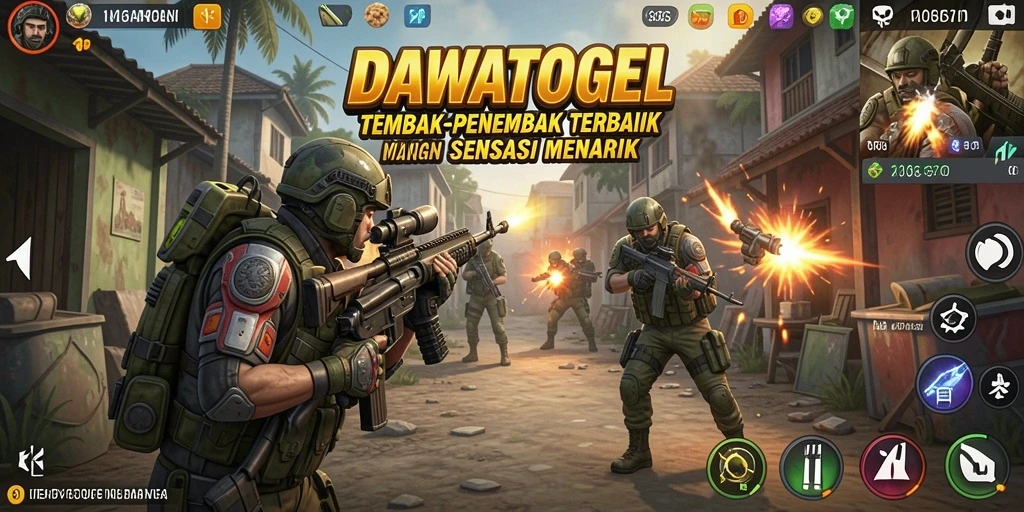 Tampilan gameplay menarik dari DAWATOGEL dengan aksi tembak-menembak yang intens.