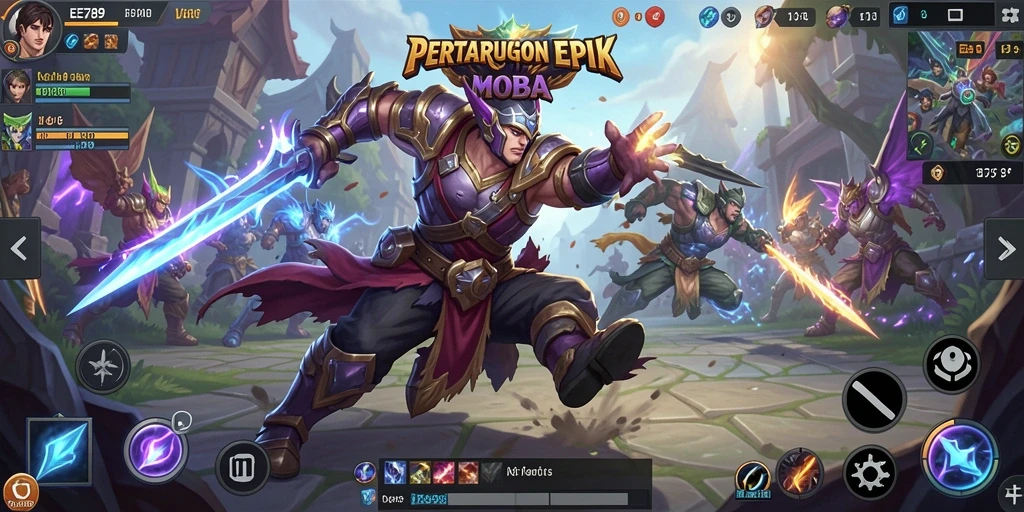 Tampilan menarik dari gameplay MOBA EE789 yang seru.