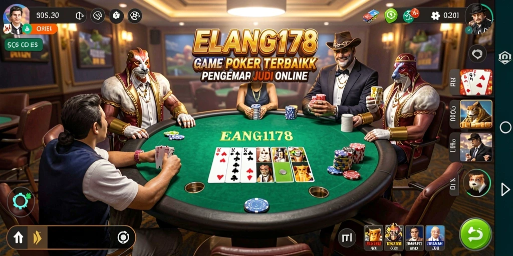 Tampilan seru permainan Poker di ELANG178 dengan grafis menawan.