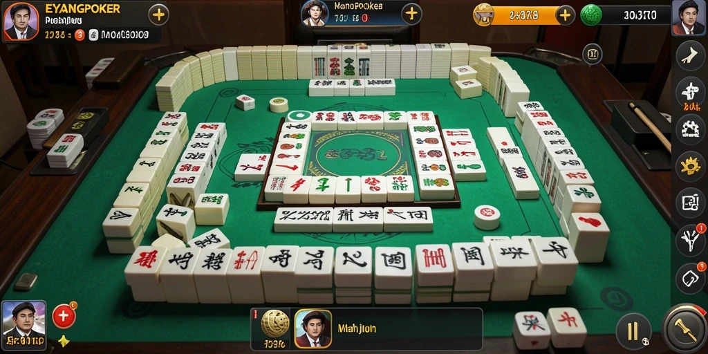 Tampilan menarik dari gameplay Mahjong di EYANGPOKER.