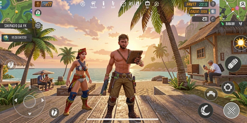 Tampilan gameplay menarik dari FAV77 yang menampilkan aktivitas sehari-hari.
