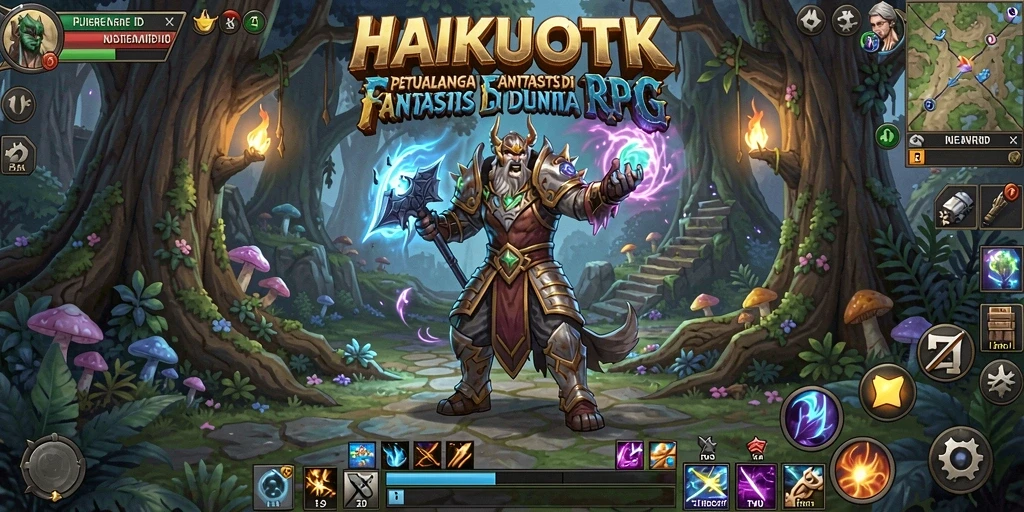 Tampilan gameplay RPG yang menakjubkan dalam HAIKUOTK.