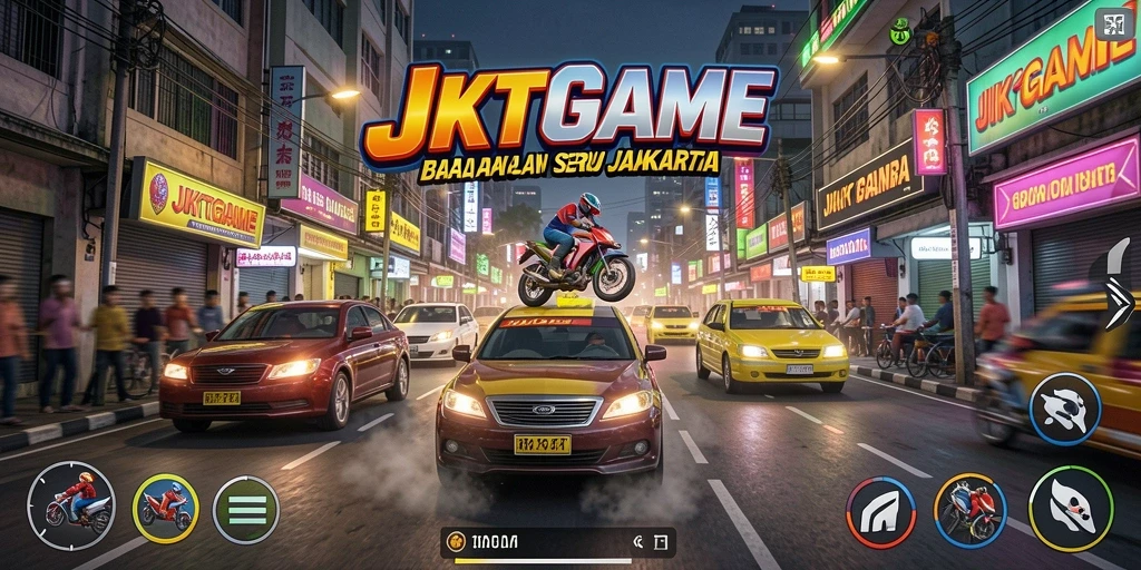 Tampilan balapan seru di JKTGAME dengan grafis menakjubkan.