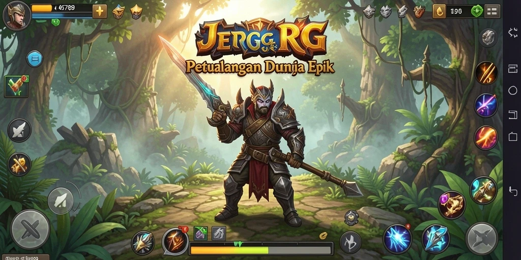 Tampilan gameplay yang mengesankan dalam JP6789, menampilkan pertarungan epik dan dunia yang luas.