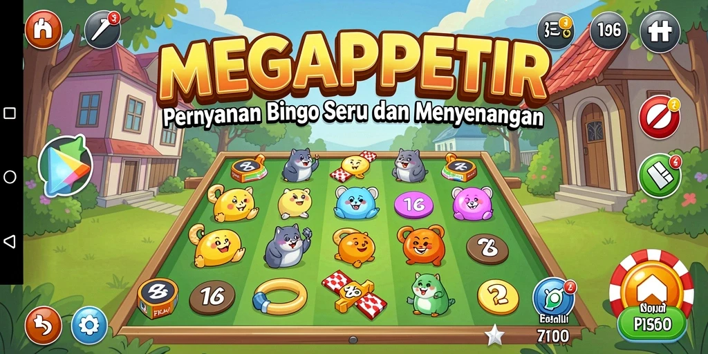 Tampilan menarik dari gameplay Bingo di MEGAPETIR