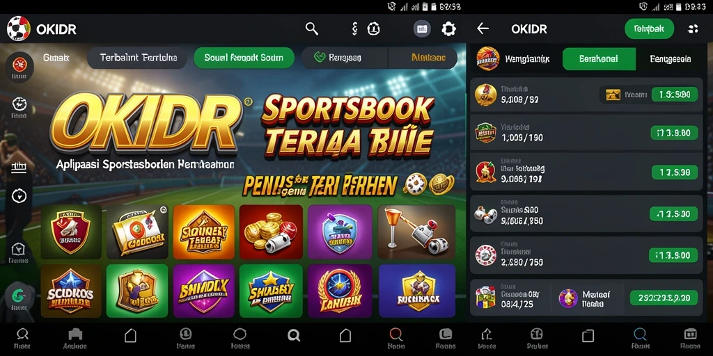 Tampilan gameplay seru dari aplikasi Sportsbook OKIDR.