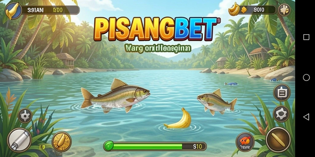 Screenshot gameplay PISANGBET dengan aksi memancing yang mendebarkan.