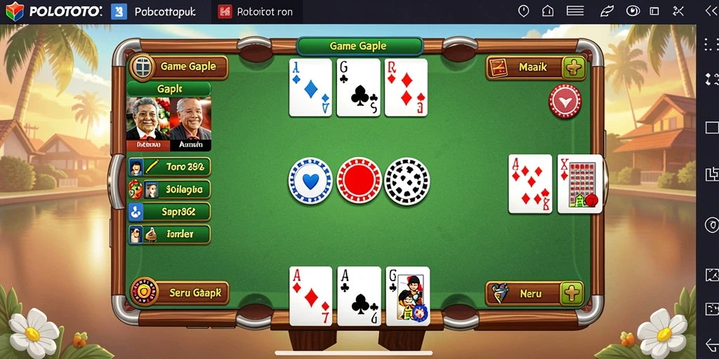 Screenshot POLOTOTO menampilkan keseruan gameplay Gaple.
