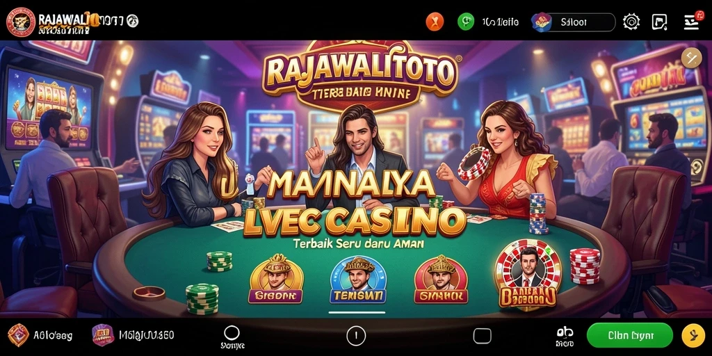 Menampilkan gameplay Live Casino yang mengasyikkan di RAJAWALITOTO.