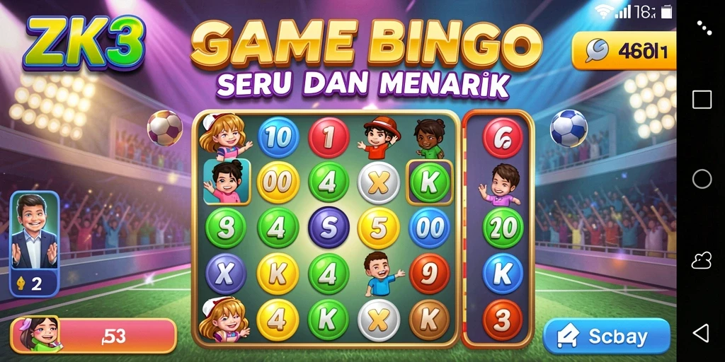 Tampilan permainan Bingo ZK3 yang menarik dan interaktif.